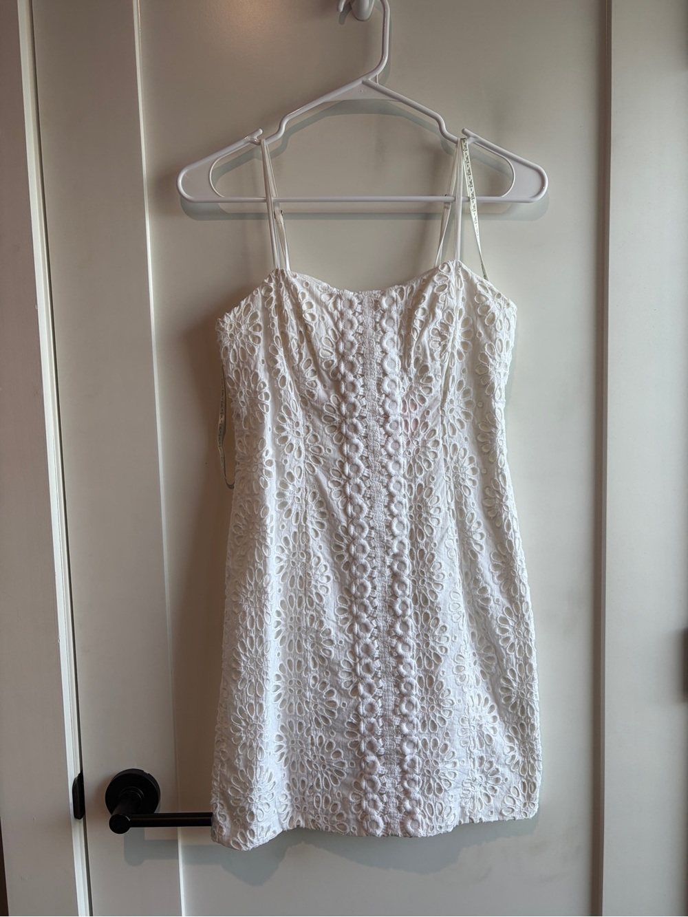 Lilly Pulitzer White Floral Eyelet Spaghetti Strap Dress